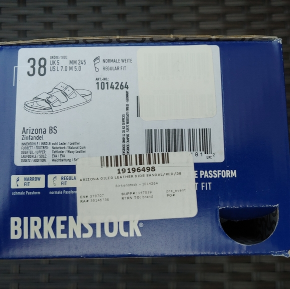 Birkenstock Arizona 38 Burgundy Red Leather Sandal - Picture 7 of 7